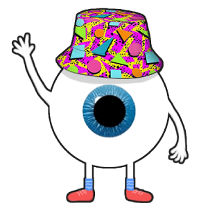 eyeball wearing a hat